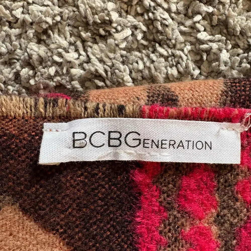 BCBGeneration Animal Print Colorful Scarf 28”x80”